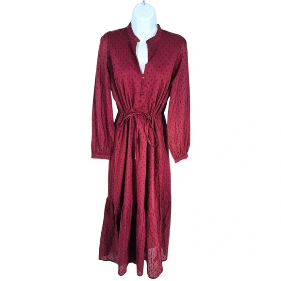 Emerson Fry Frances 3 Dress Swiss Dot Organic Cotton Midi Size S NWT - Picture 5 of 12